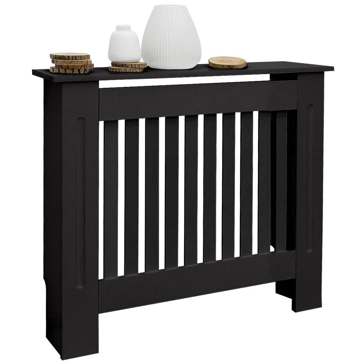 ECD-Germany OBLOŽENÍ RADIÁTORU ve venkovském stylu 78 x 19 x 82 cm černé