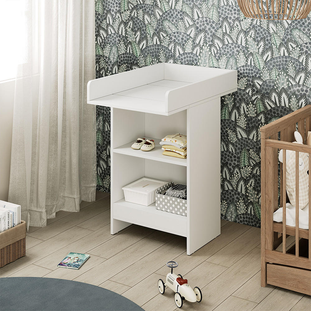 WICKELKOMMODE Mona Weiß 60 x 103.5 cm mit Wickelaufsatz - Weiß, Holzwerkstoff (60/103.5/88cm) - Vicco