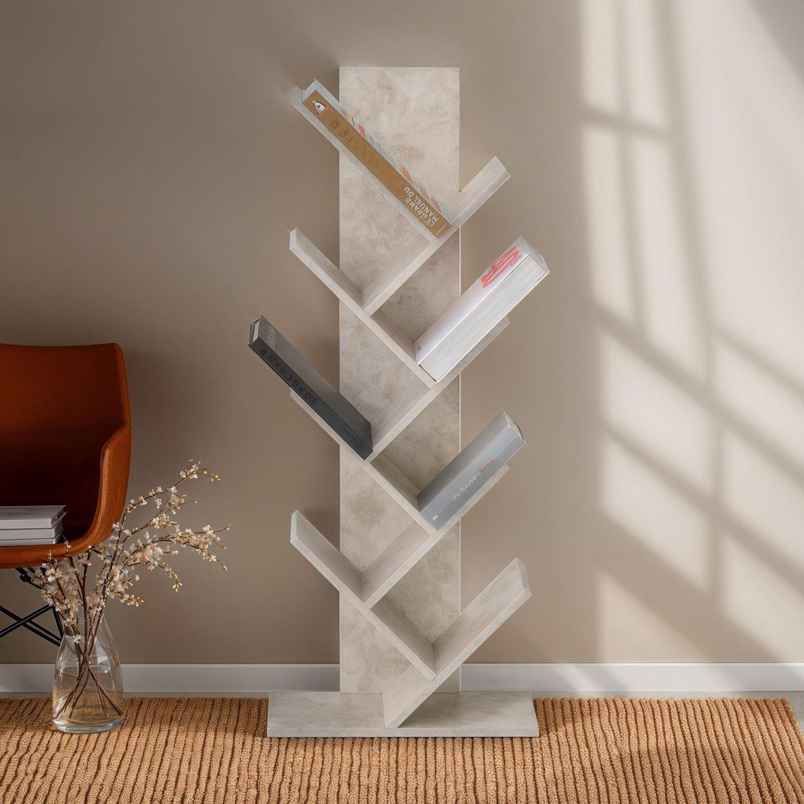 BÜCHERREGAL JULES - Grau, Holzwerkstoff (48/116/23cm) - IDIMEX