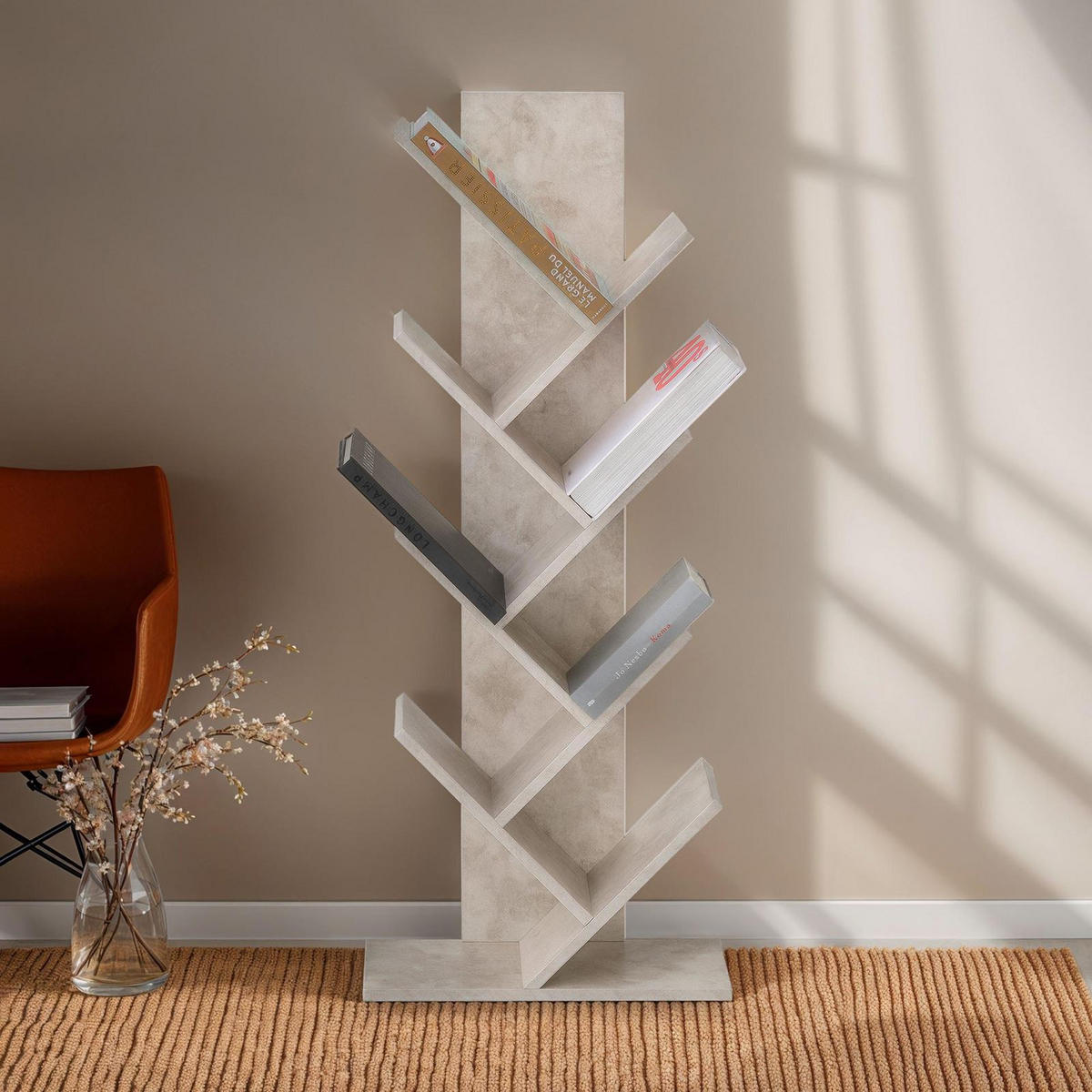 BÜCHERREGAL JULES - Grau, Holzwerkstoff (48/116/23cm) - IDIMEX