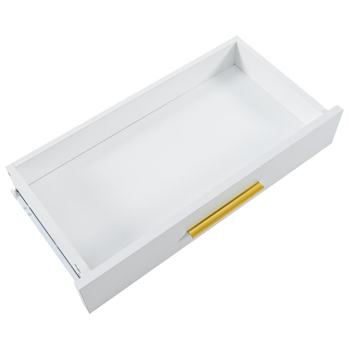 KONSOLENTISCH 120/38/76 cm weiß mit 2 Schubladen und Metallgestell - Weiß, Holzwerkstoff (32/110/85cm) - OKWISH