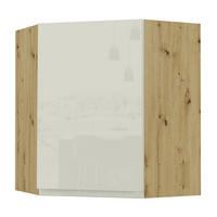 HÄNGESCHRANK Florence W10/60 Eiche Artisan / RAL 1013 perlweiß HG 60 / 60 / 72cm - Türanschlag links - Weiß Hochglanz/Eiche Artisan, Holz/Holzwerkstoff (60/72/60cm) - Feldmann-Wohnen