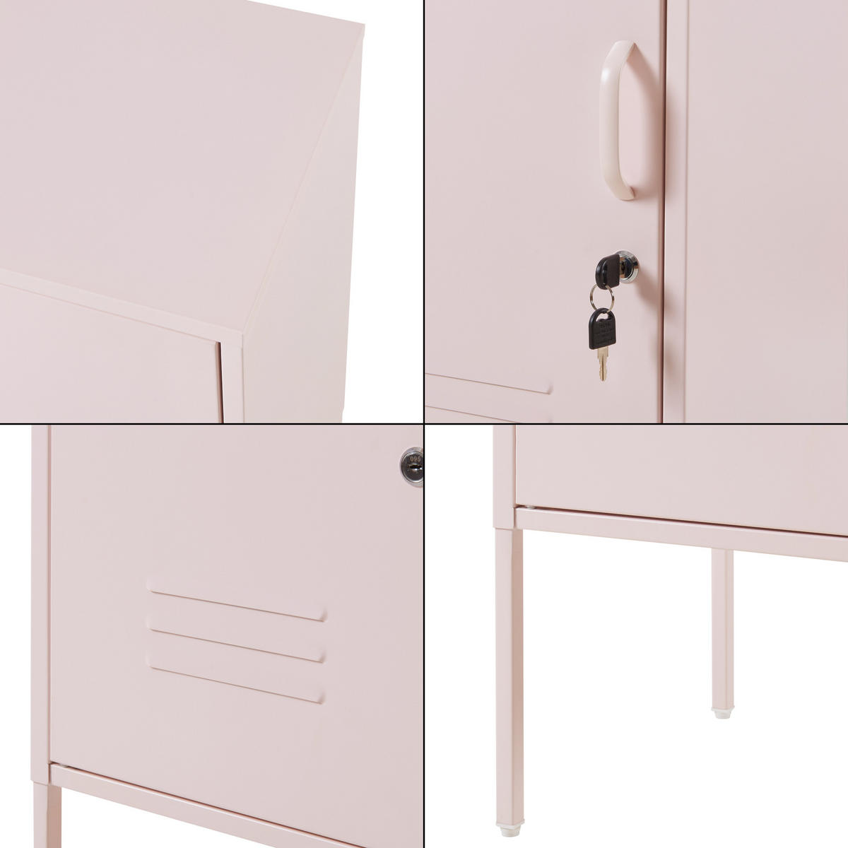 NACHTTISCH Hausjärvi - Rosa, Metall (35/82/35cm) - [en.casa]