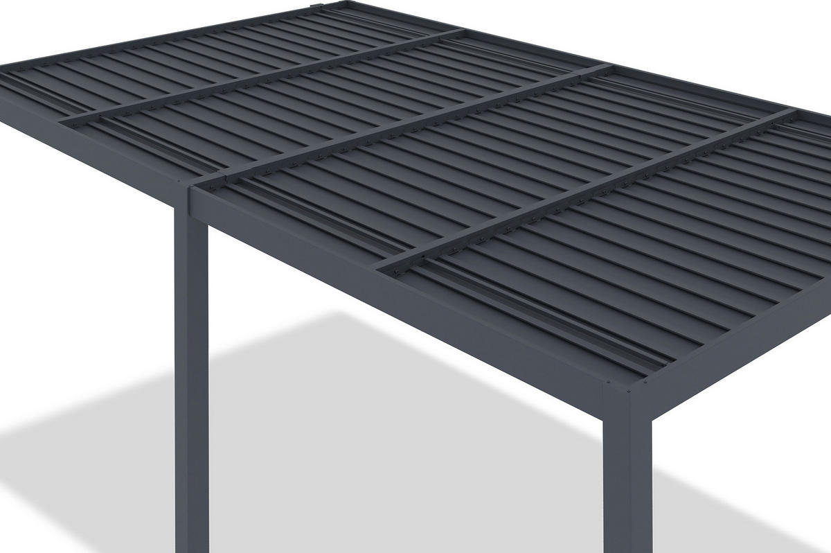 BIOKLIMA-PERGOLA Agosta 5x3m 250 cm hoch an der Wand befestigt Graues Aluminium - Grau, Metall (509/248/300cm) - Cazeboo