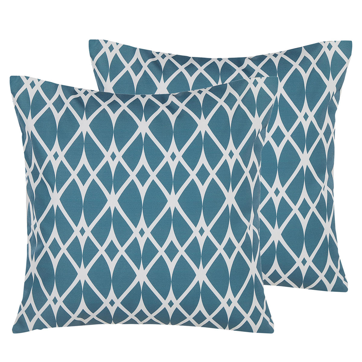 GARTENKISSEN 2er-Set Ethnodruck blau 45/45 cm Anagni - Blau, Textil (45/45cm) - Beliani