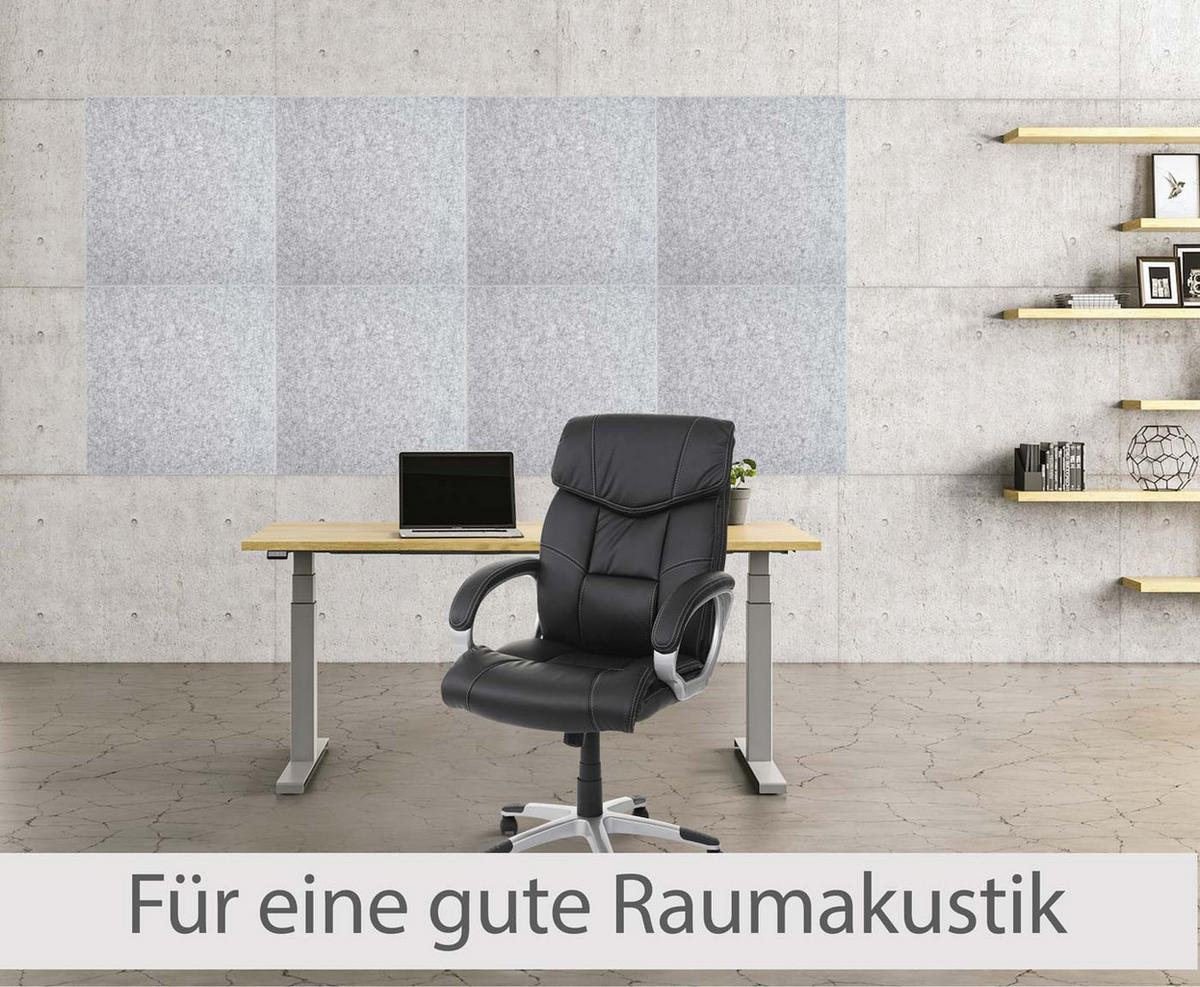 AKUSTIKWANDPANEEL Hellgrau Komplett-Set - Hellgrau, Textil (50/50/1cm) - MCW