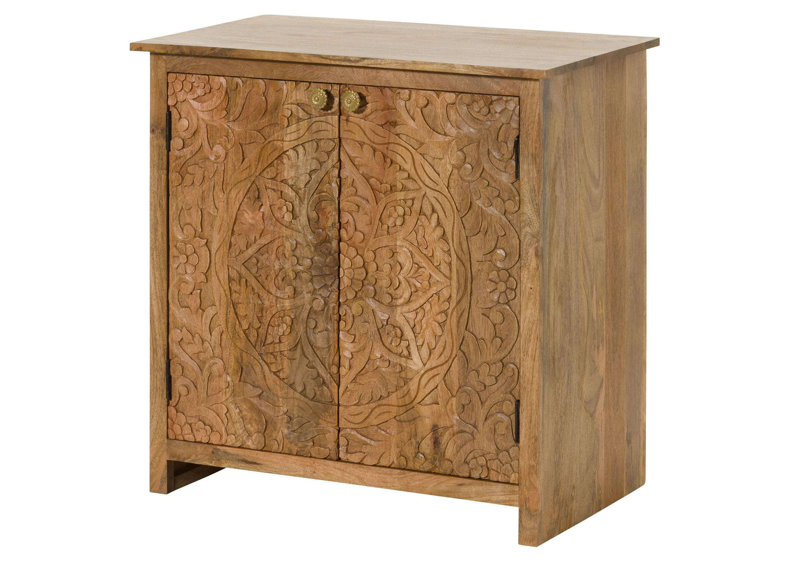 KOMMODE Mango 80x48x78 natur lackiert KASHMIR #108 - Braun, Holz (80/78/48cm) - Massivmoebel24
