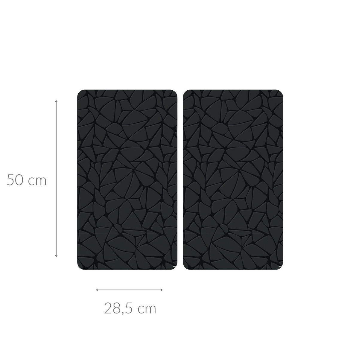 HERD-ABDECKPLATTE aus gehärtetem Glas 50/28,5/0,5 cm - Schwarz, Glas (28.5/0.5/50cm) - Kesper