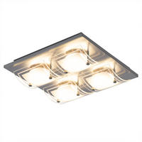 LED DECKENLEUCHTE CAPO Silber Metall Glas - Silberfarben, Glas/Metall (30/30/9cm) - Esto