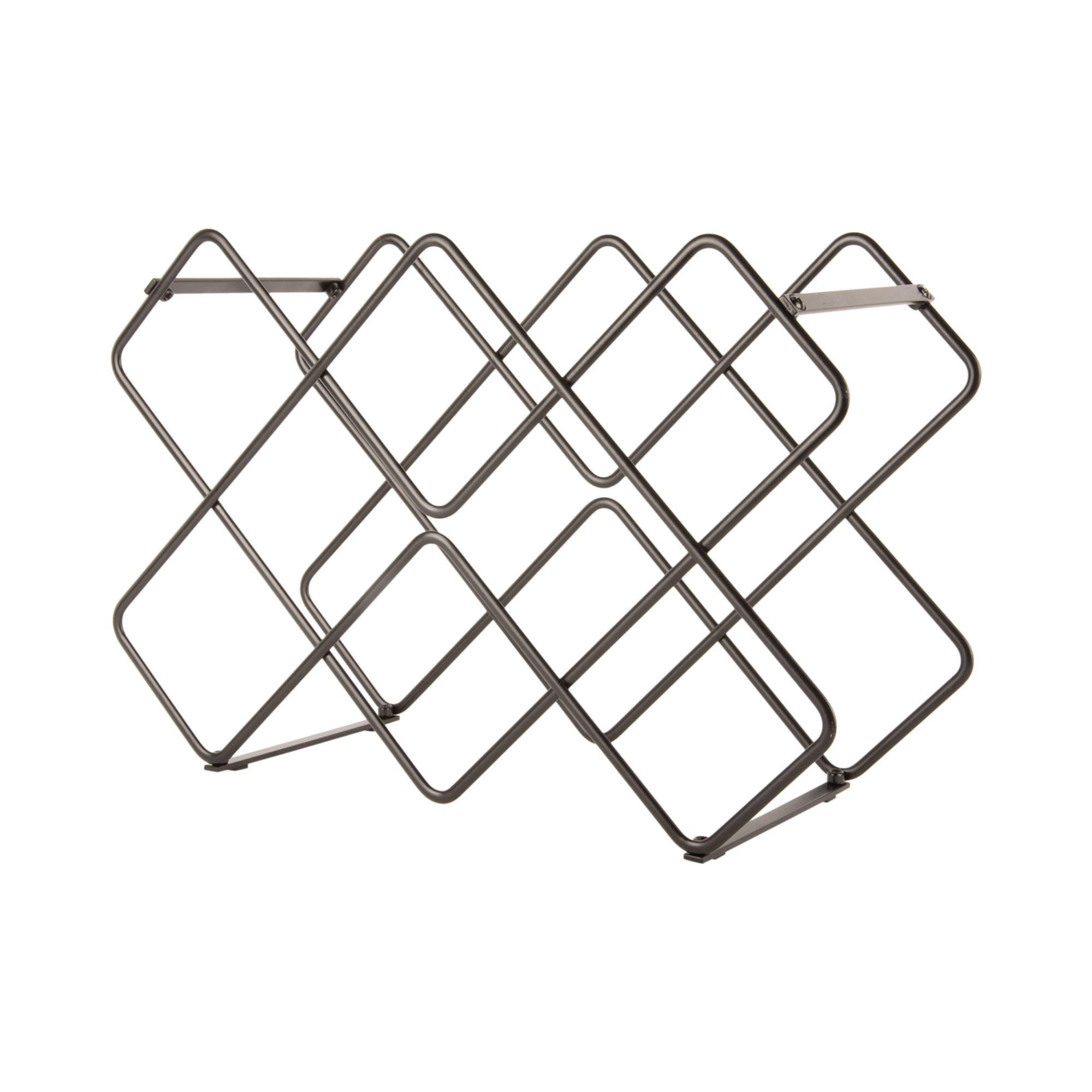 WEINREGAL Diamonds Schwarz 40.5/15.5/27.5 cm - Schwarz, Metall (15.5/27.5/40.5cm) - Present Time