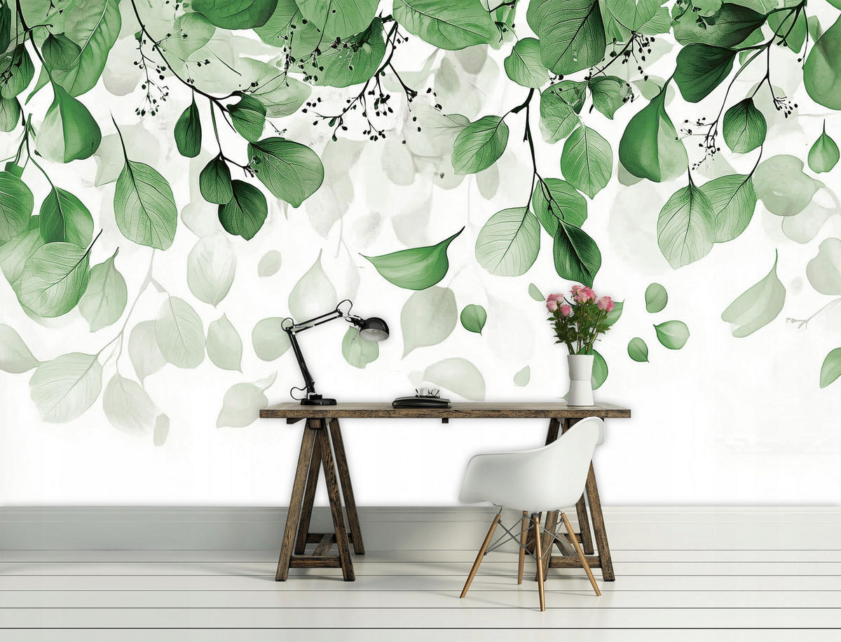 FOTOTAPETE Blätter Grün Natur Vlies Tapete Wohnzimmer Schlafzimmer 250x175 - Grün, Papier (250/175cm) - Wallarena