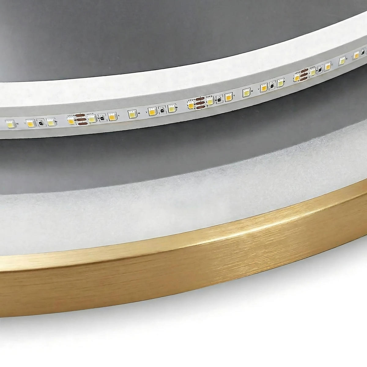 SPIEGEL Rea Led 60cm Mmj Brush Gold - Roségold, Glas (60/60/60cm) - REA