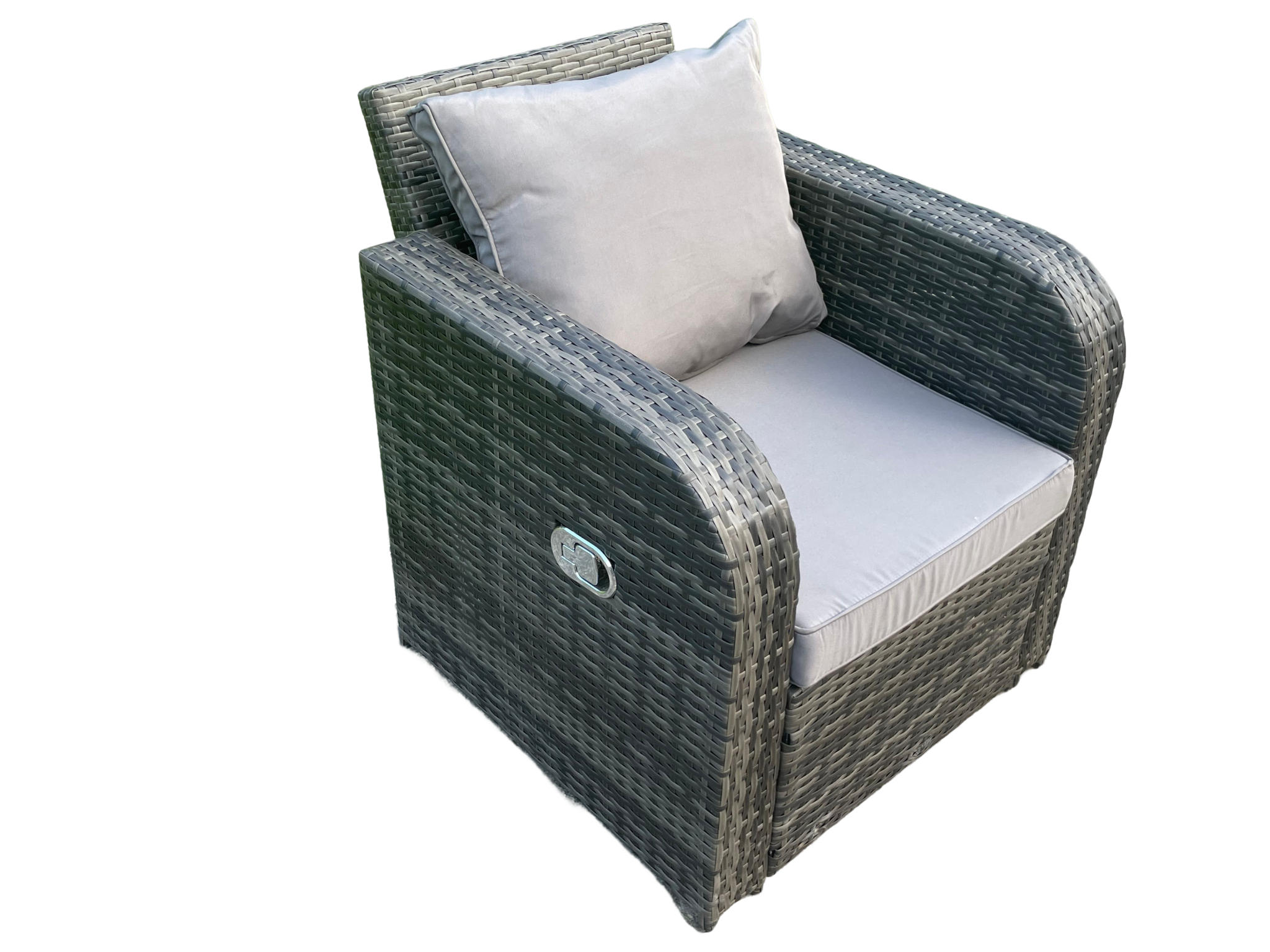 GARTENSTUHL Polyrattan 1-teilig - Dunkelgrau, Glas/Kunststoff (67/79/74cm) - Fimous