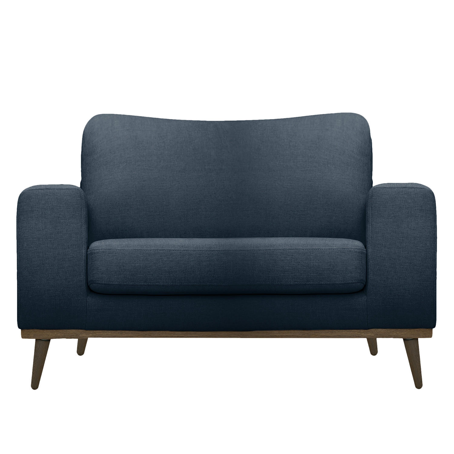 SESSEL - Eichefarben/Dunkelblau, Textil (122/81/88cm) - home24