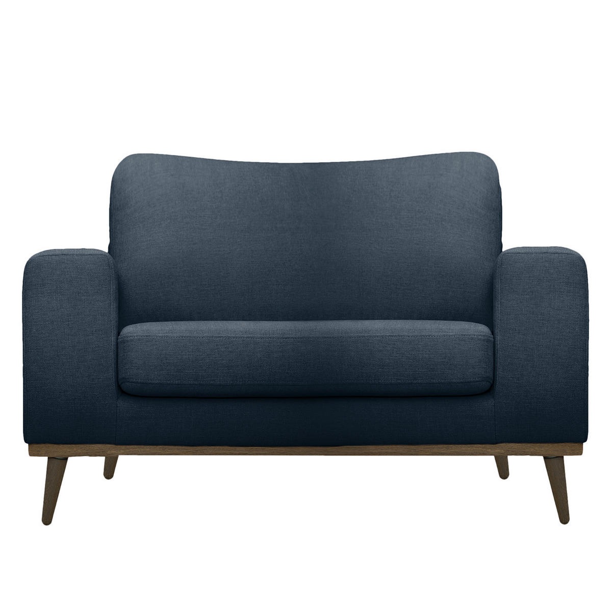 SESSEL - Eichefarben/Dunkelblau, Textil (122/81/88cm) - home24