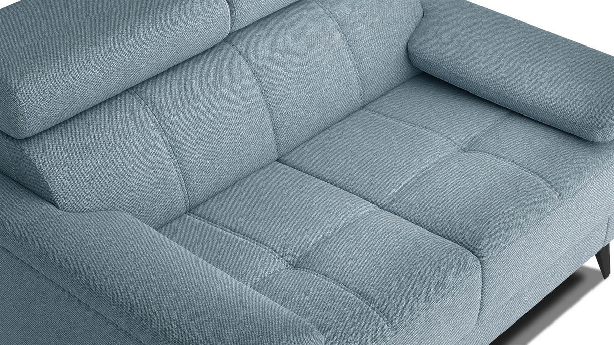 SOFA TAUNUS 2-Sitzer, hellblau - Schwarz/Hellblau, Holzwerkstoff/Textil (141/80/102cm) - Courtois Laville