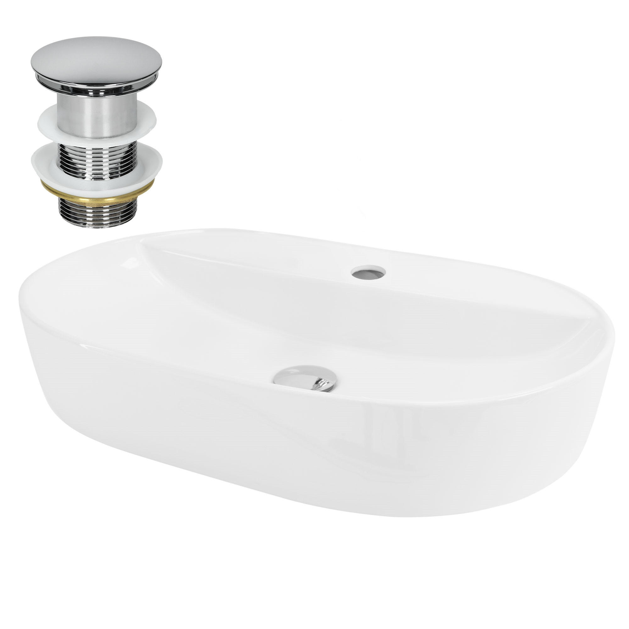 WASCHBECKEN - Weiß, Keramik (40/12/60cm) - ML-DESIGN