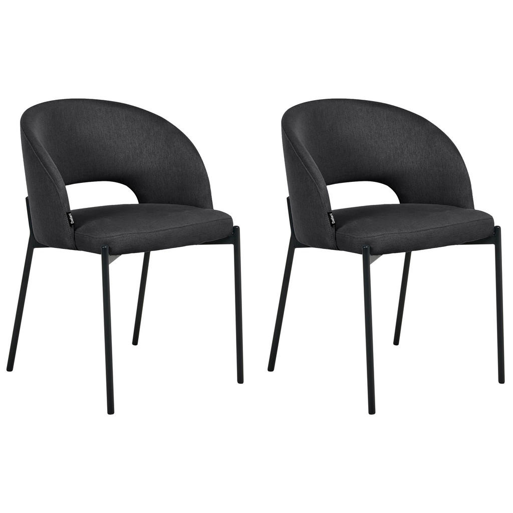 SCAUN DE BUCĂTĂRIE set de 2 textil negru Penny