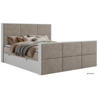 KONTINENTÁLNÍ POSTEL DELVIT DUO 180/200 - Šedobéžová Strukturovaná látka - Topper Visco - H3 - černá/šedobéžová, textil/plast (180/200cm) - MKS