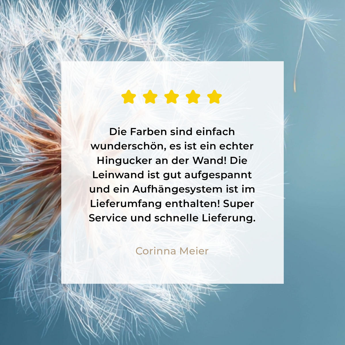 LEINWANDBILD Löwenzahn - Wind - Blau Wandbild 40x30 cm - Blaugrau, Textil (40/30cm) - MuchoWow