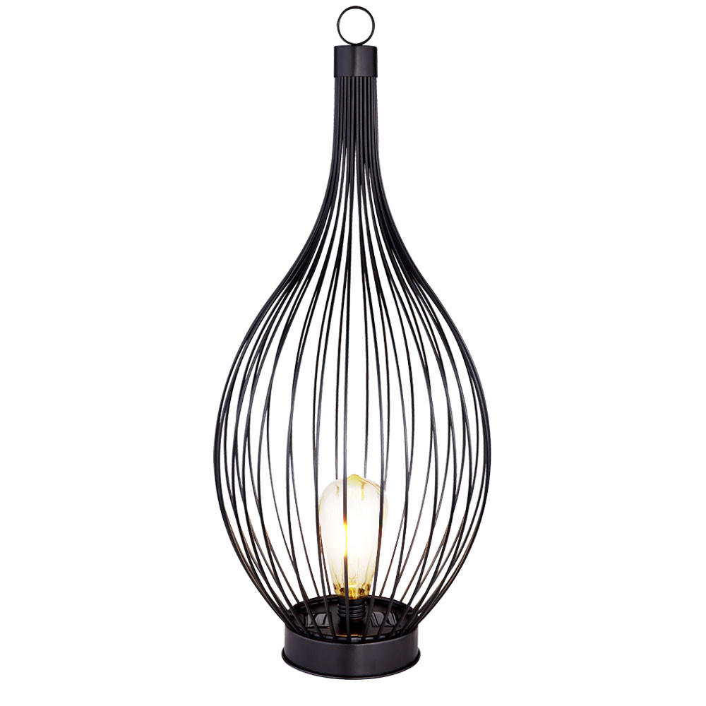 LED AUSSENLEUCHTE Metall Schwarz Amber - Schwarz, Metall (25/25/57cm) - Globo Lighting