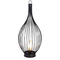 LED AUSSENLEUCHTE Metall Schwarz Amber - Schwarz, Metall (25/25/57cm) - Globo Lighting