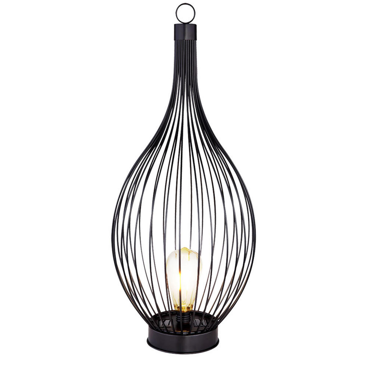 LED AUSSENLEUCHTE Metall Schwarz Amber - Schwarz, Metall (25/25/57cm) - Globo Lighting