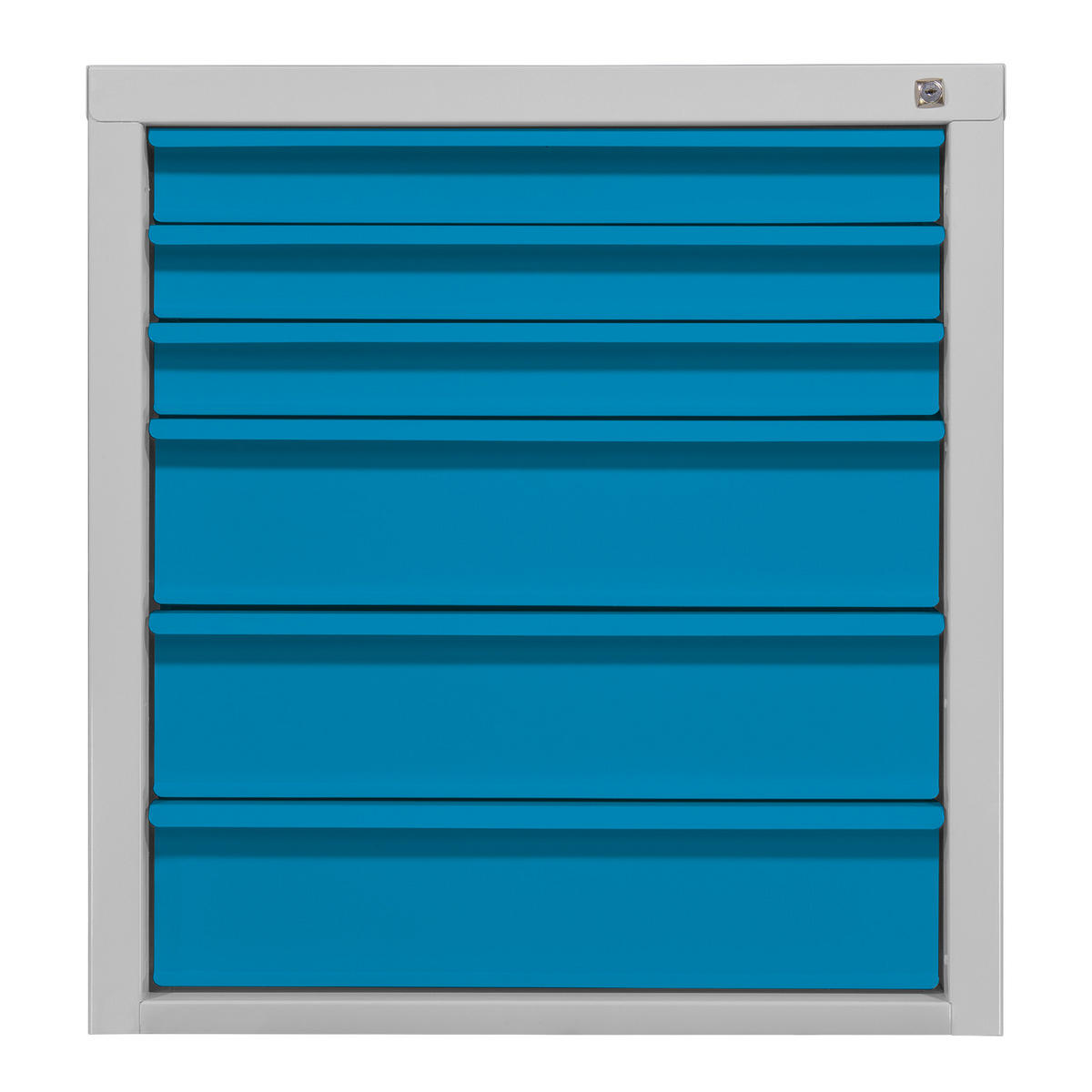 SCHUBLADENSCHRANK Kobra mit 6 Schubladen 75x70x43,5cm Lichtgrau/Lichtblau - Blau/Grau, Metall (70/75/44cm) - PROREGAL