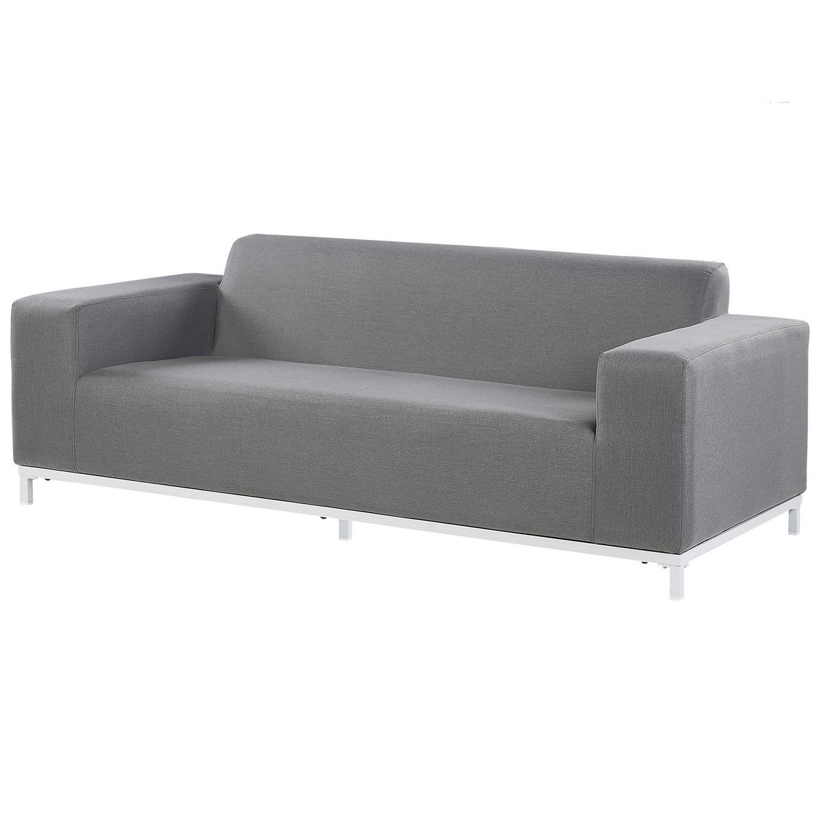 LOUNGE SET 5-Sitzer grau/weißes Gestell Rovigo - Schwarz/Grau, Textil - Beliani