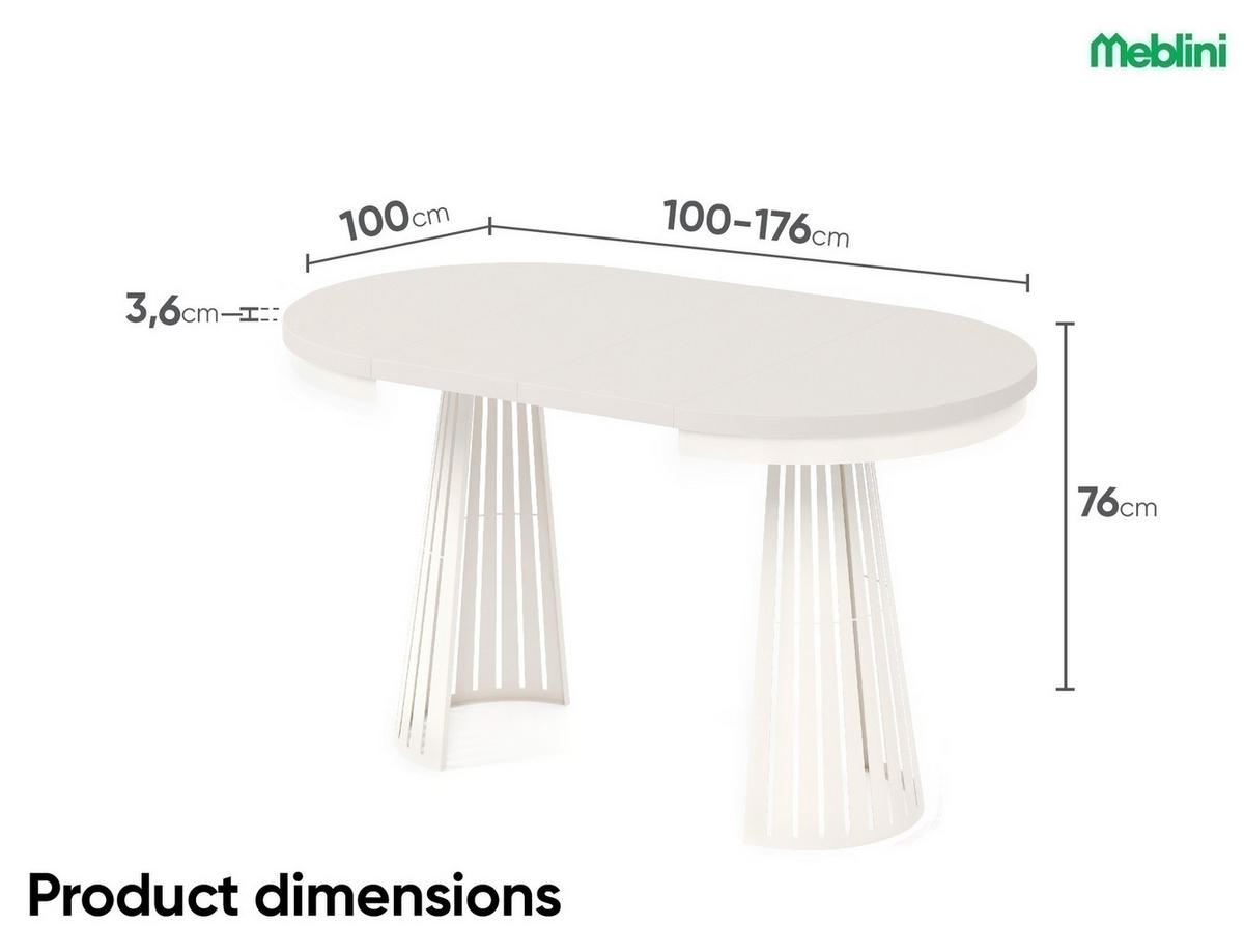 ESSTISCH Cone Bis - Kaschmir/Beige, Holzwerkstoff/Metall (100/100/76cm) - Meblini