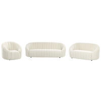 SOFA-SET 6-sitzer Samtstoff Weiß Malung - Weiß, Textil (200/68/79cm) - Beliani