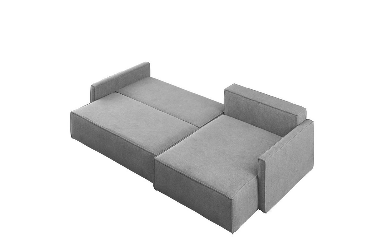 SCHLAFSOFA Carlos L-Form, Ecksofa Mit Bettkasten Und Schlaffunktion Stoff Salvador Rechts Grau - Grau, Holz/Textil (250/83/142cm) - Kaiser Möbel
