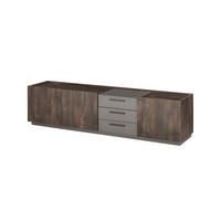 LOWBOARD M18 Thermo Oak & Anthrazit 200/50/45 cm mittel - Graubraun, Holzwerkstoff (200/50/45cm) - Livojo