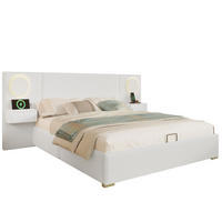 POLSTERBETT 180/200 cm in Beige aus Samt mit LED-Beleuchtung und Stauraum - Beige, Textil (180/200cm) - Flora Grace