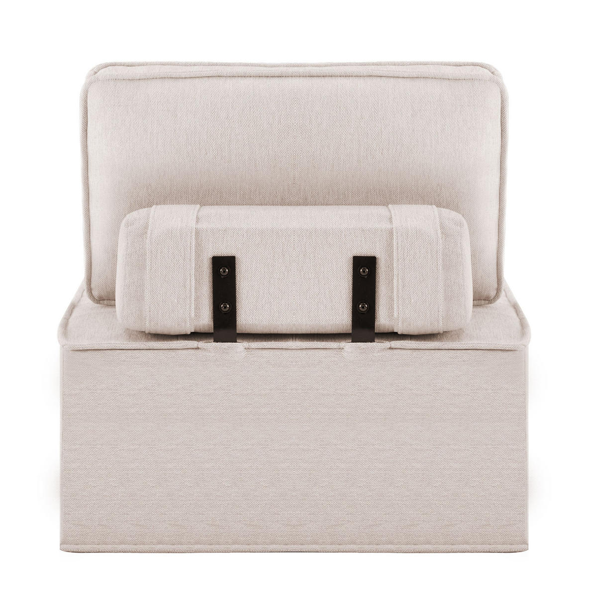 POLSTERSESSEL aus Leinenbezug in Beige – modular und platzsparend - Beige, Holzwerkstoff (81/81/81cm) - BEAOK