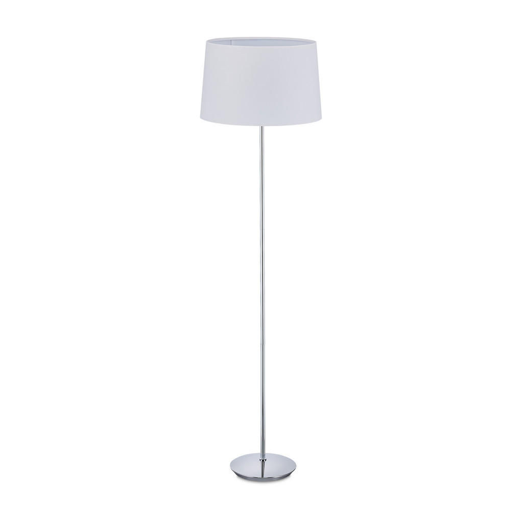 LAMPADAR Alb abajur textil picior cromat