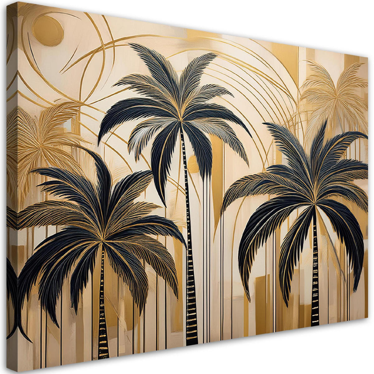 WANDBILD tropische palmen natur - Beige, Textil (60/40cm) - Feeby