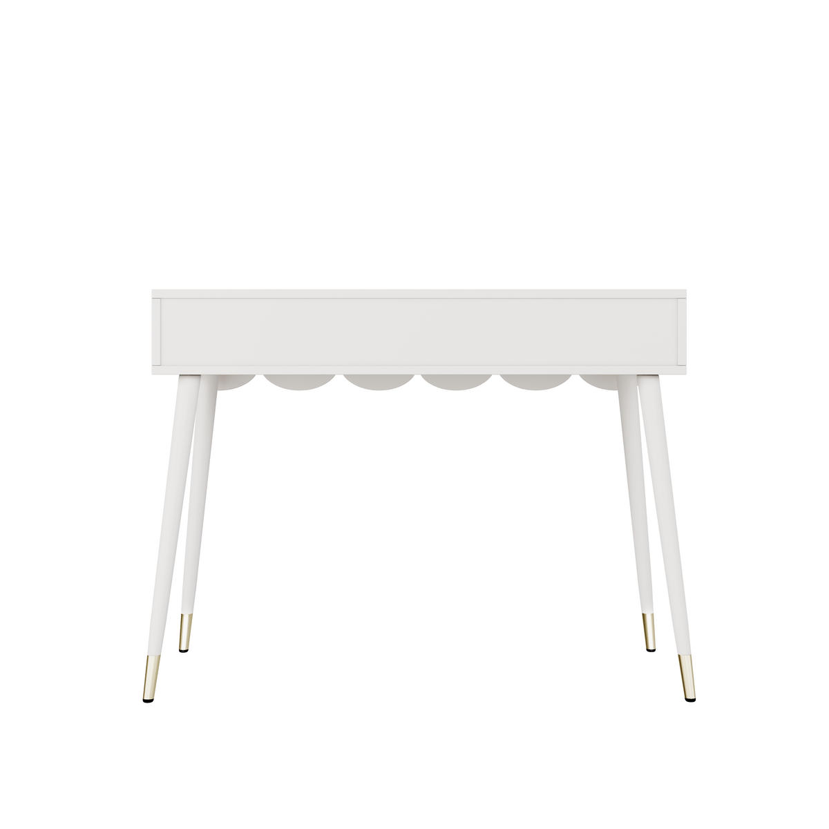 SCHMINKTISCH Weiß 2 Schubladen Metallfüße 100x40x76cm - Weiß, Holzwerkstoff (40/76/100cm) - FLIEKS