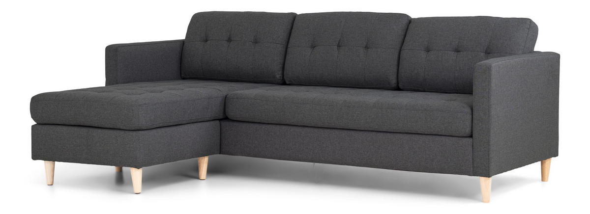 ECKSOFA Stoff dunkelgrau - Dunkelgrau, Textil (219/151cm) - ebuy24