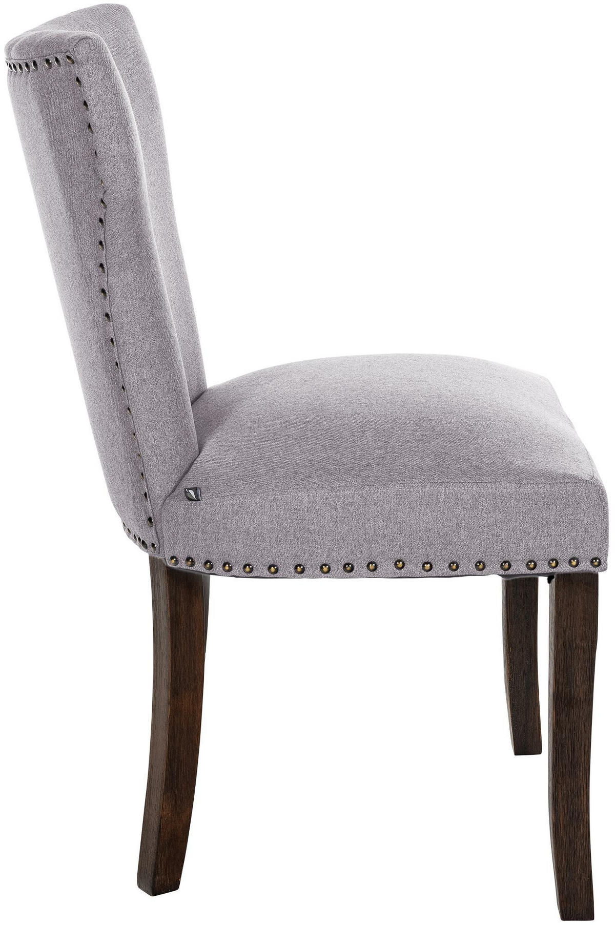 WOHNZIMMERSTUHL 2er Set Stoff grau - Grau, Holz/Textil (52/90/59cm) - CLP