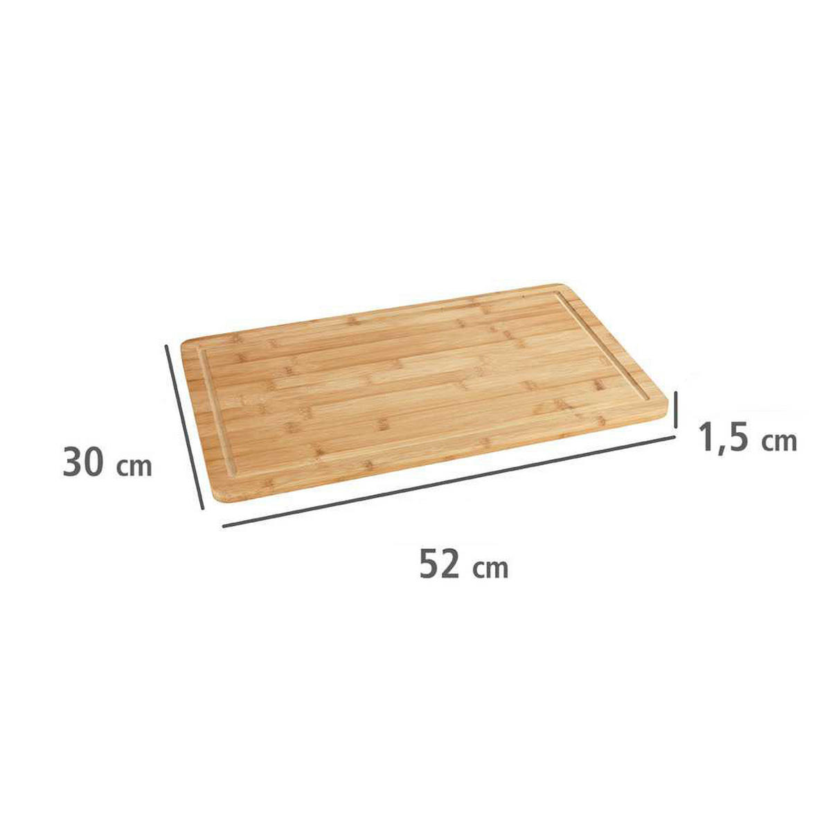 SCHNEIDEBRETT- Bambuszubehör mit Antirutschfüßen - 52/30 cm - Beige, Naturmaterialien (30/52cm) - Wenko