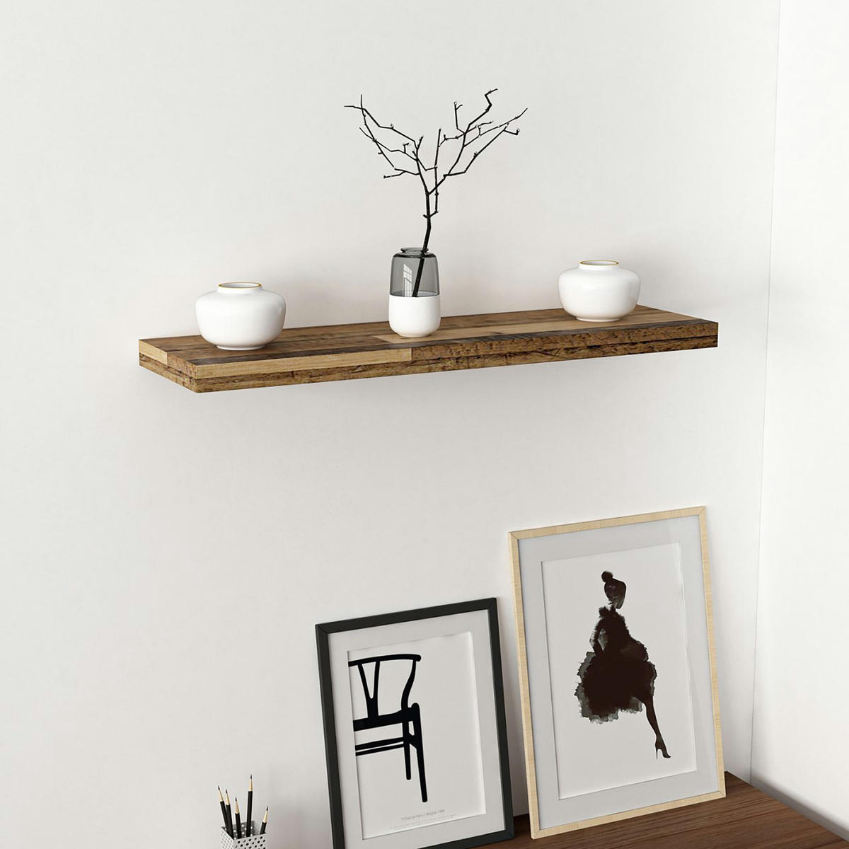 WANDREGAL Bredebro - Dunkelbraun, Holzwerkstoff (80/3.6/23cm) - [en.casa]