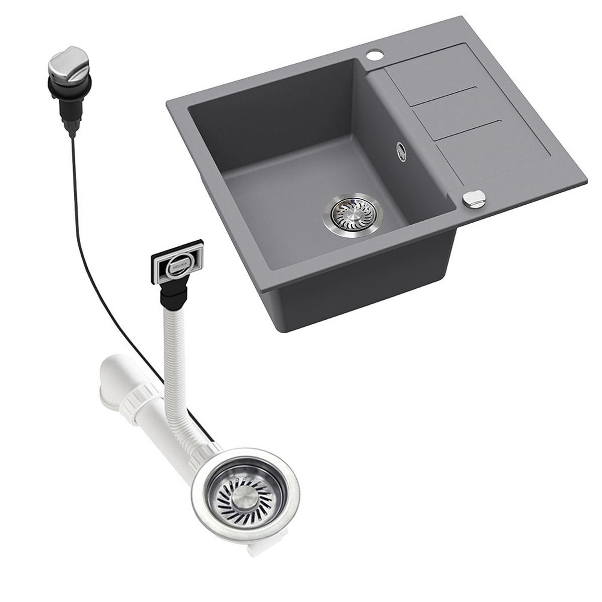 UMYVADLO Rom Šedá - šedá, keramika (62/20/50cm) - Bergstroem