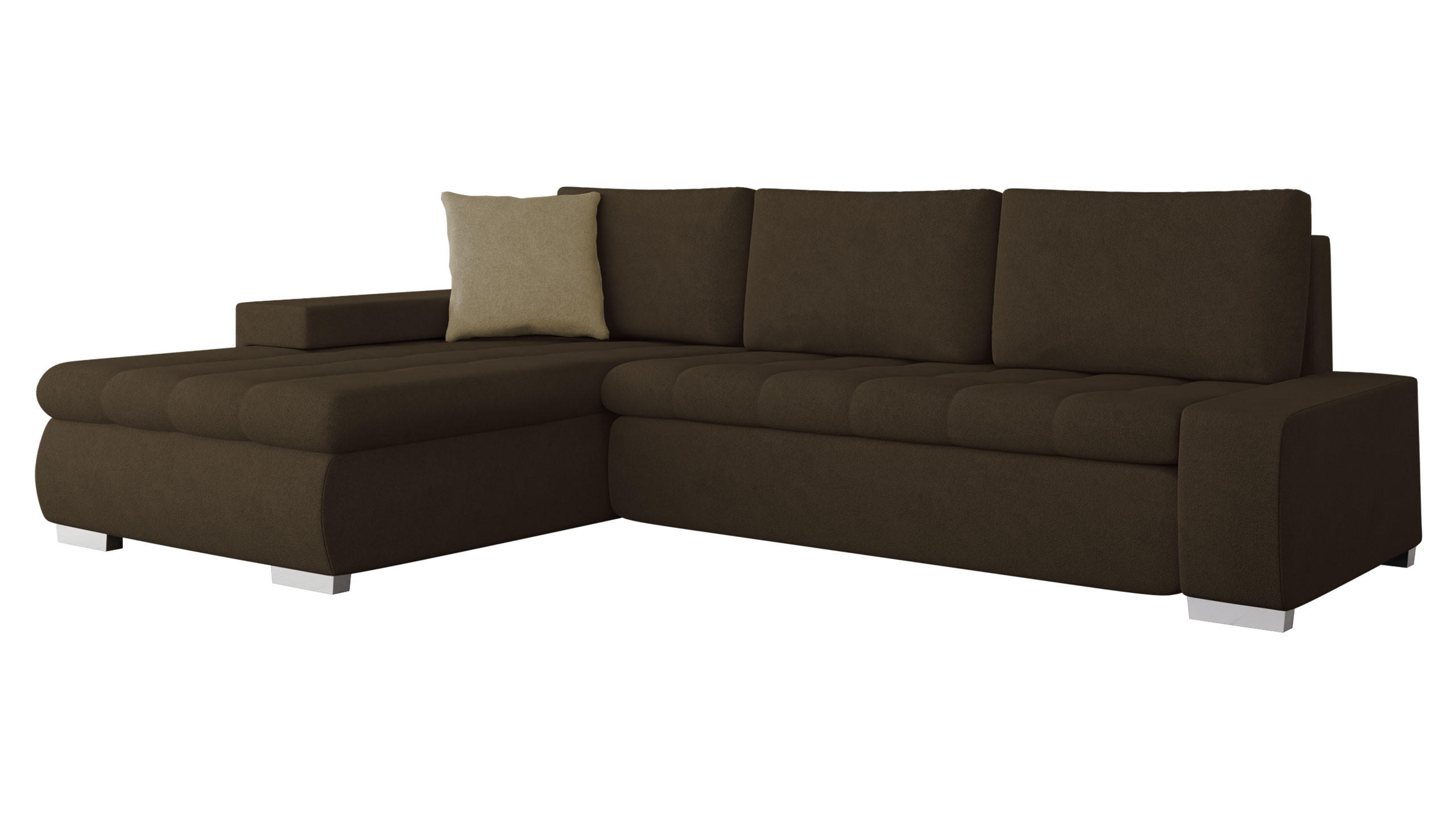 ECKSOFA Orkan Mini - Braun, Holz/Textil (265/185cm) - MIRJAN24