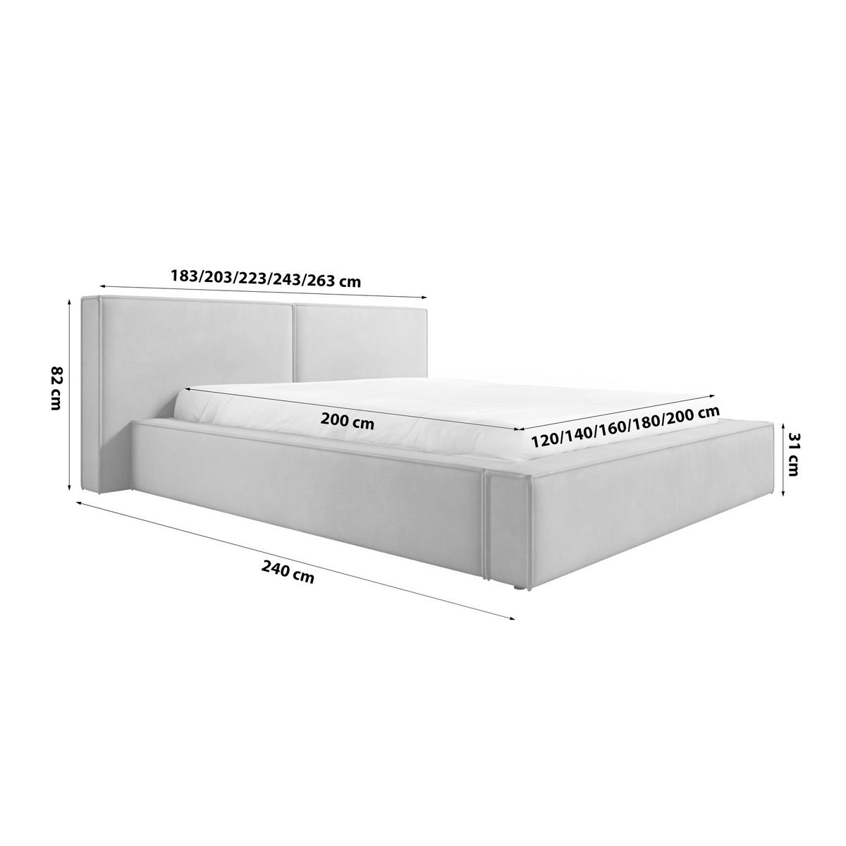 POLSTERBETT Doppelbett Lopra Betkasten 120x200 Hellgrau - Hellgrau, Holz/Textil (120/200cm) - Fedve