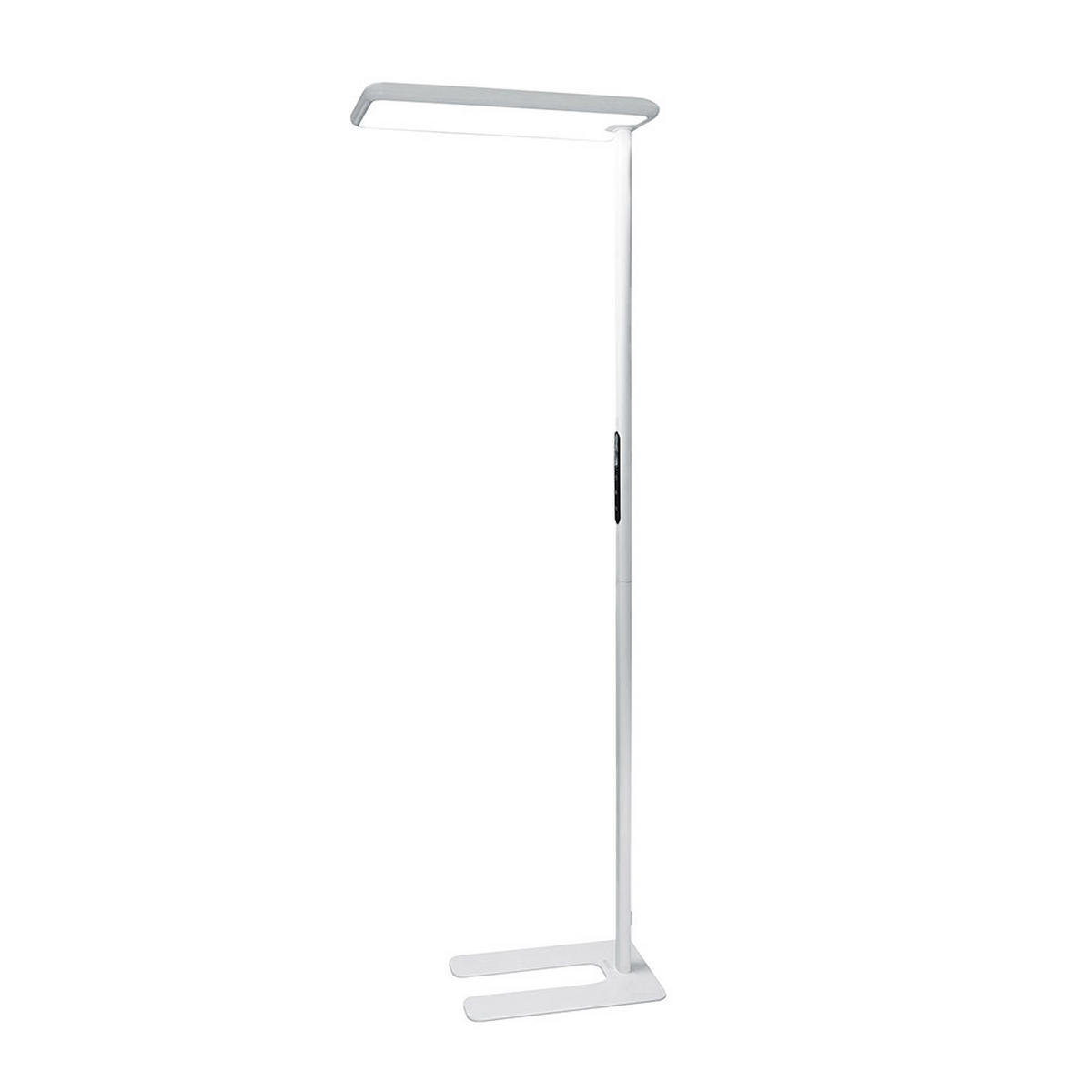 LED Büro Stehleuchte VEKOR - Weiß - Weiß, Metall (6.3/33.5/200cm) - Home Deluxe