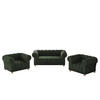 SITZGARNITUR CHESTERFIELD 2+1+1 Elegant Klassisch Schick Stoff Whisper Grün - Grün, Holz (152/77/90cm) - Kaiser Möbel
