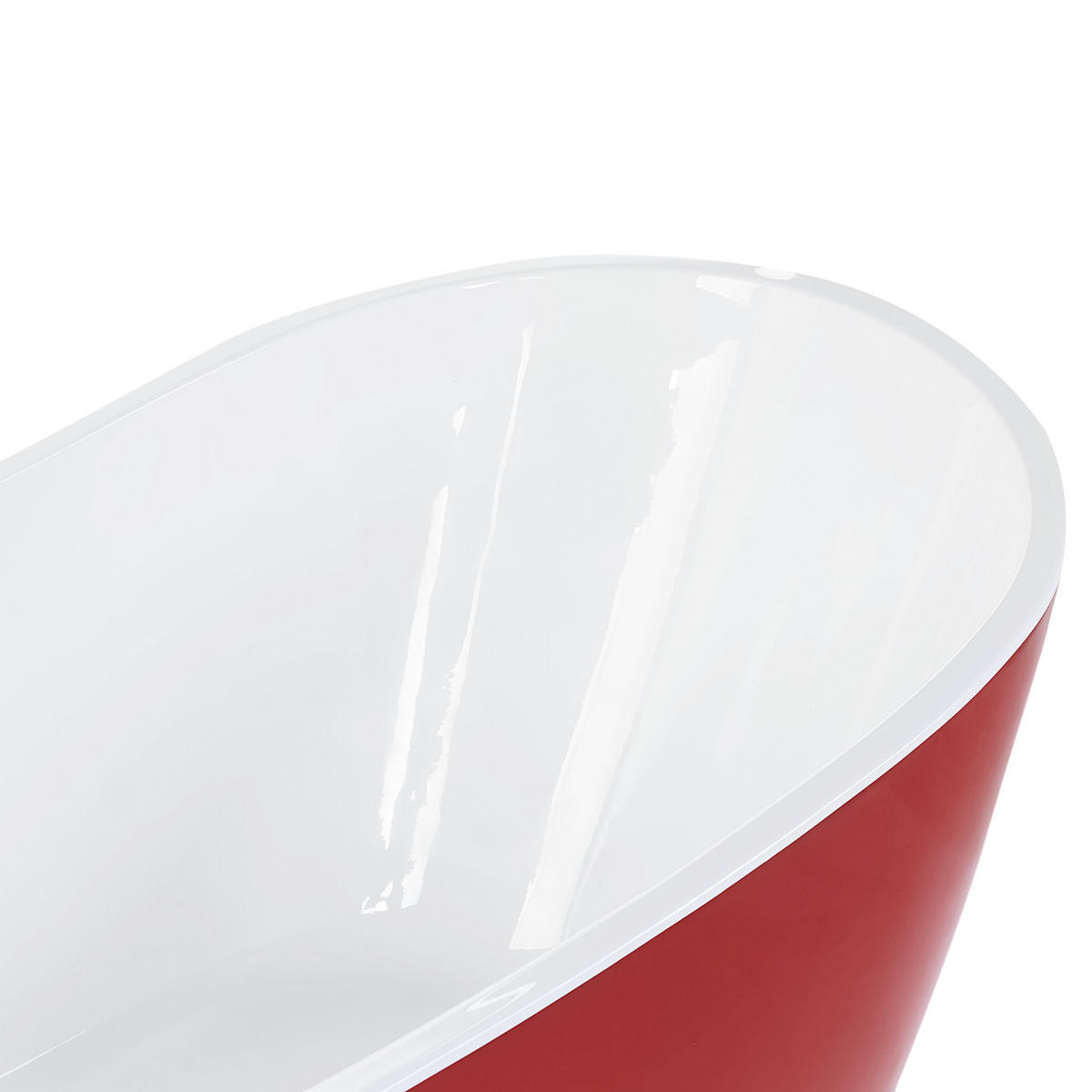 BADEWANNE FREISTEHEND 75x150x72 cm rot Antigua - Rot, Kunststoff (75/72/150cm) - Beliani