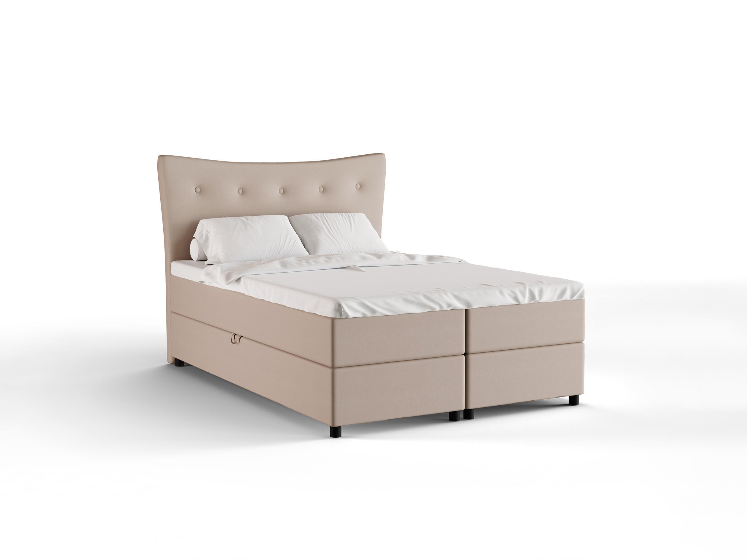 BOXBETT Nevada 140 x 200 cm Doppelbett mit hochwertiger Bonell-Matratze und Topper - cappuccino - Cappuccino, Holz (140/200cm) - Panda Möbel