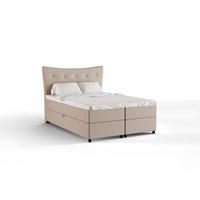BOXBETT Nevada 140 x 200 cm Doppelbett mit hochwertiger Bonell-Matratze und Topper - cappuccino - Cappuccino, Holz (140/200cm) - Panda Möbel